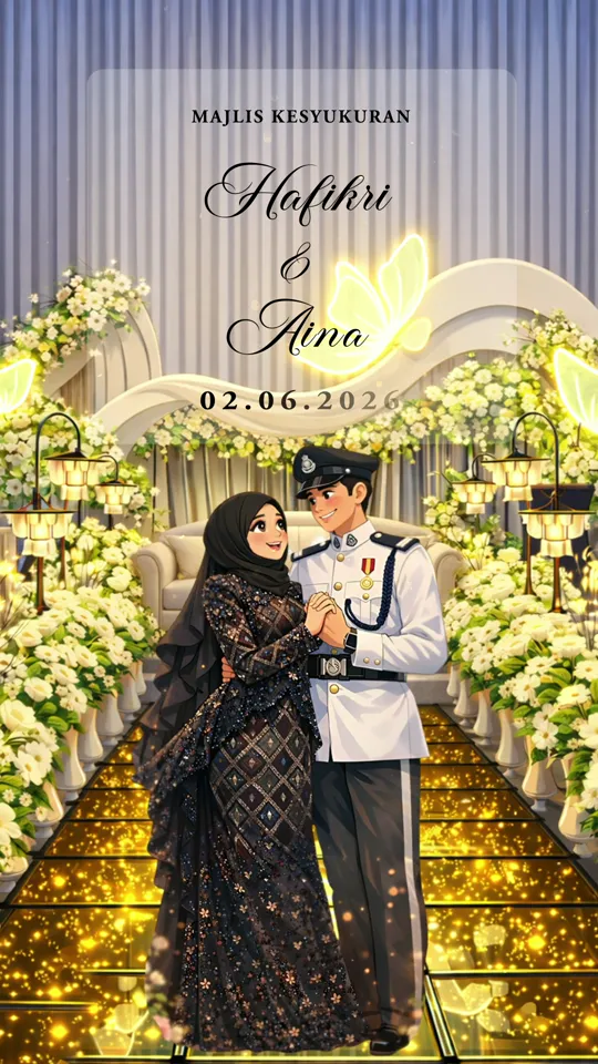 Kad jemputan video motion Golden Door, dengan intro Goldenhour